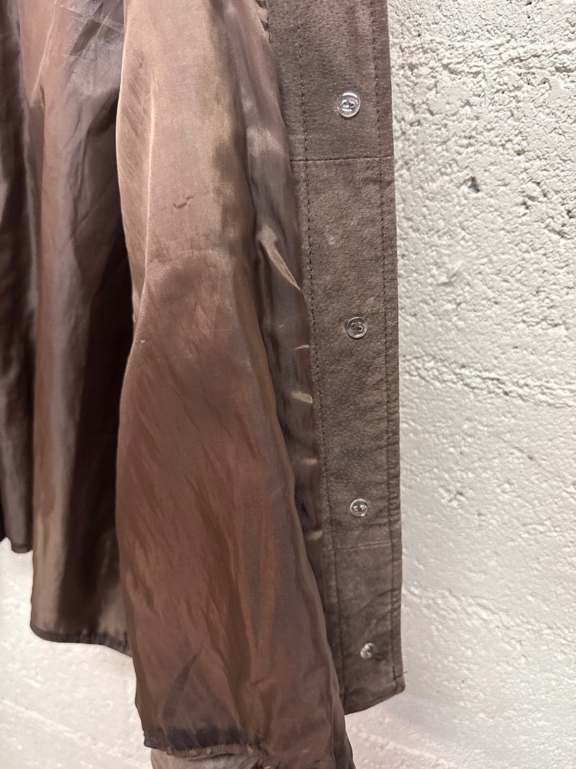 Veste Lr – Croute de cuir marron