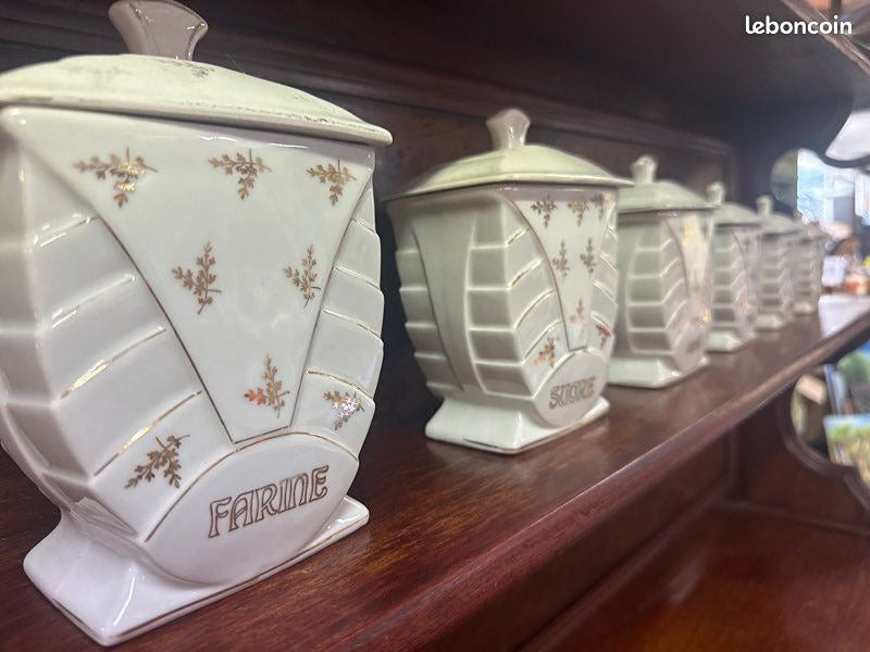 Pots de cuisine – Vintage – Cuisine – Blanc et doré
