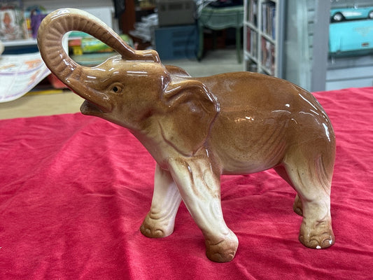 Statuette Éléphant – Décoration – Céramique marron vintage