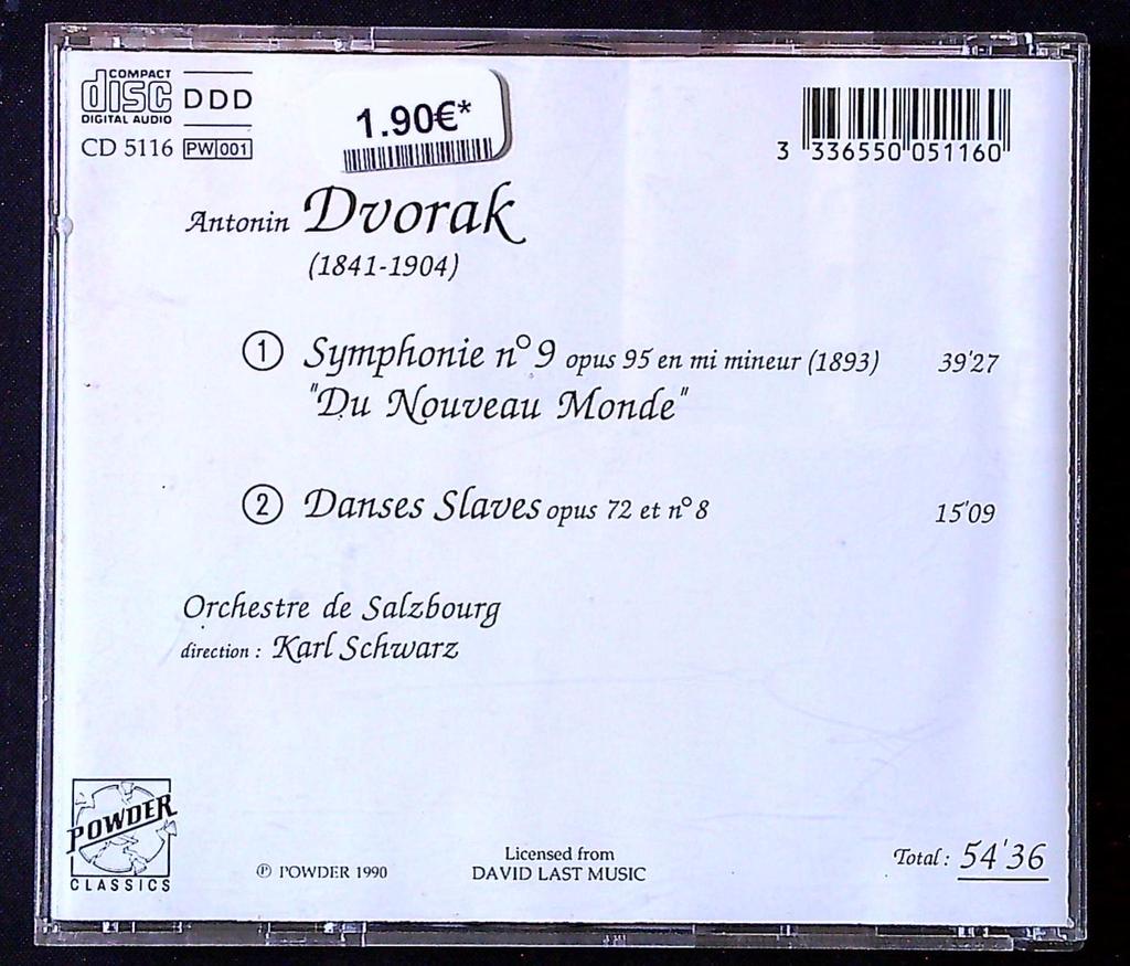Cd – Antonin Dvorak – Musique – Symphonie du Nouveau Monde