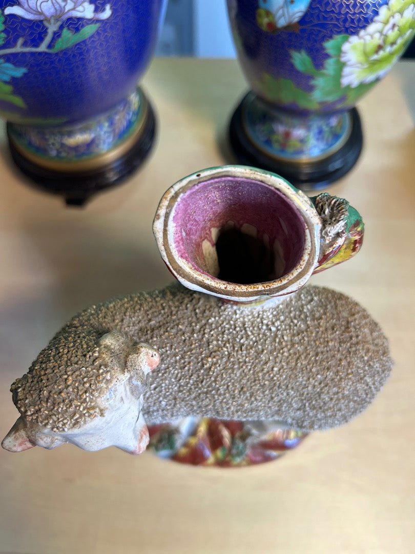 Figurine mouton – Style Staffordshire – Ornement – Céramique crème