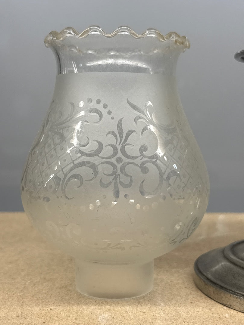 Lampe à huile – La Lampione Le Lingot – Luminaire – Vintage étain verre dépoli