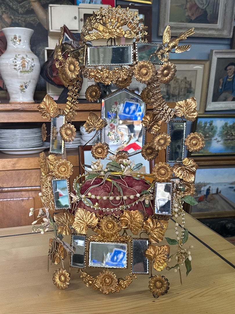 Ornement de Globe de mariée - Ancien - Bibelot - Décoration dorée