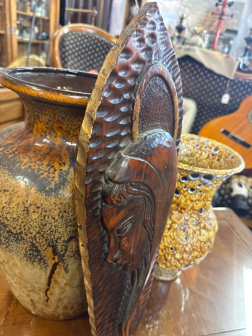 Plaque Vierge Marie – Artisanat – Décoration – Bois sculpté