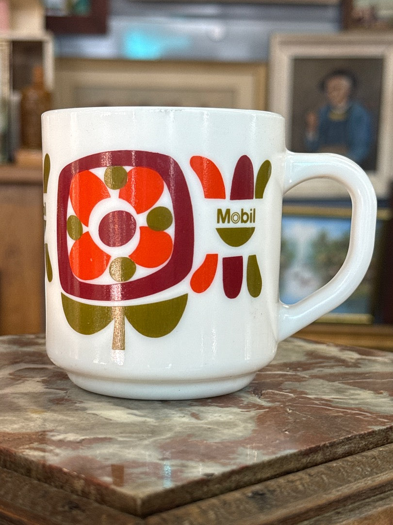 Mug – Mobil – Tasse – Vintage opaline fleur orange