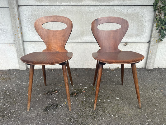 Paire de chaises – Style Baumann Fourmi – Bois vintage bistrot