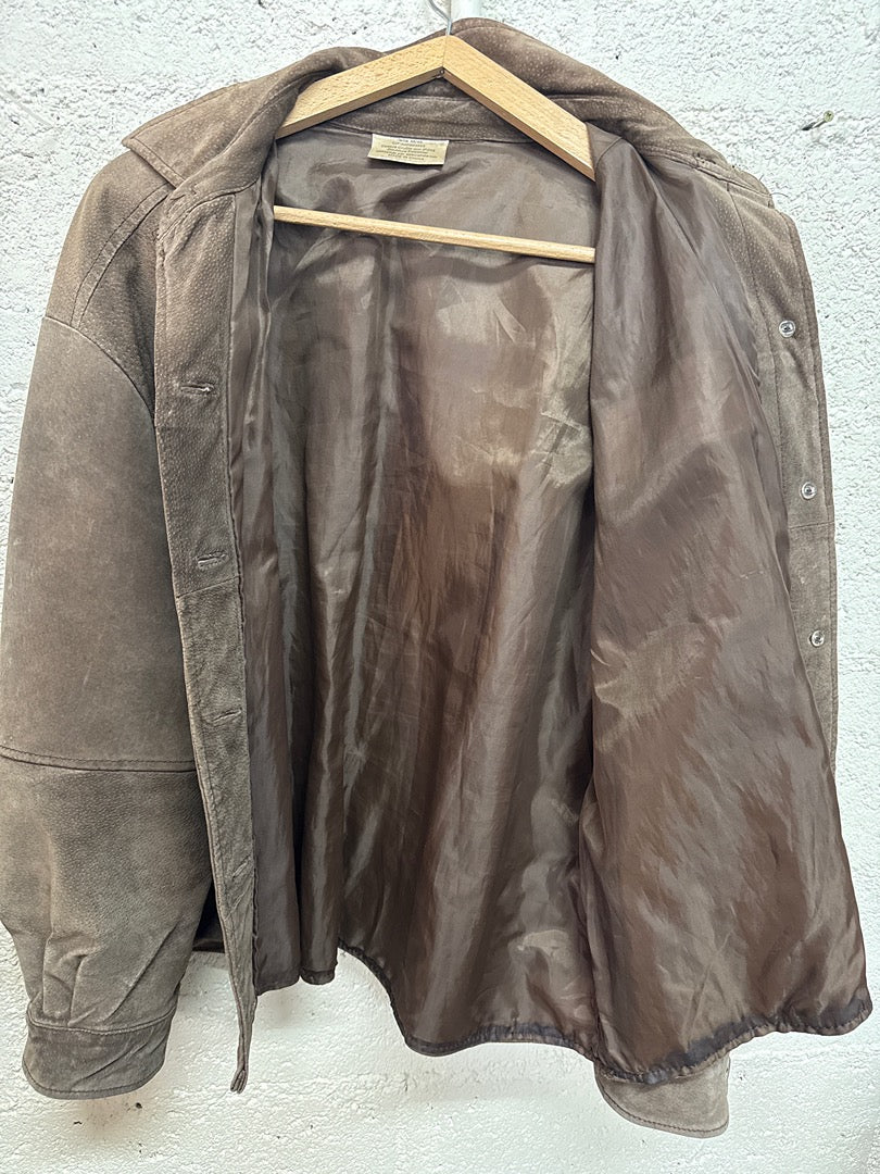 Veste Lr – Croute de cuir marron