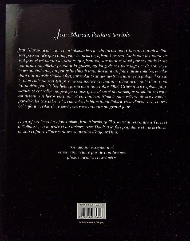Livre Jean Marais l'enfant terrible – Albin Michel – Biographie