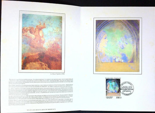 Odilon Redon Enveloppe Dépliant Timbre 1er jour Encart Fdc Yvert et Tellier