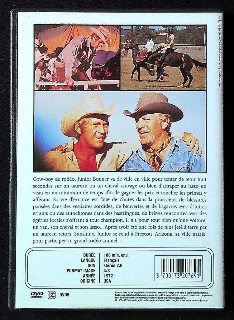 Dvd Junior Bonner – Steve Mcqueen – Vidéo – Western Rodeo