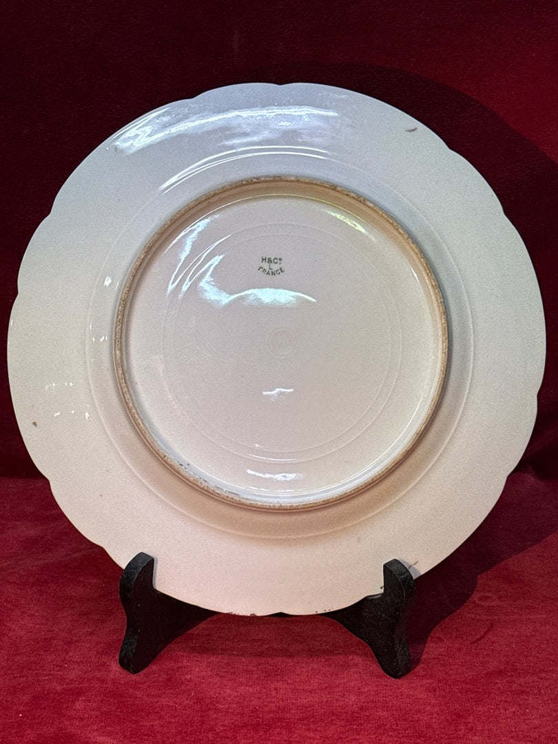 Assiette décorative oiseaux hiver Haviland France