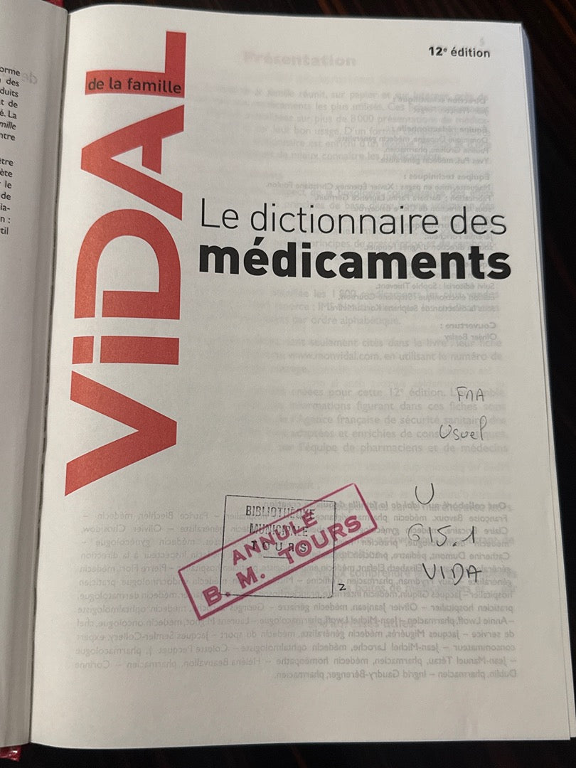 Dictionnaire Vidal De La Famille – Livre – Édition Médicale