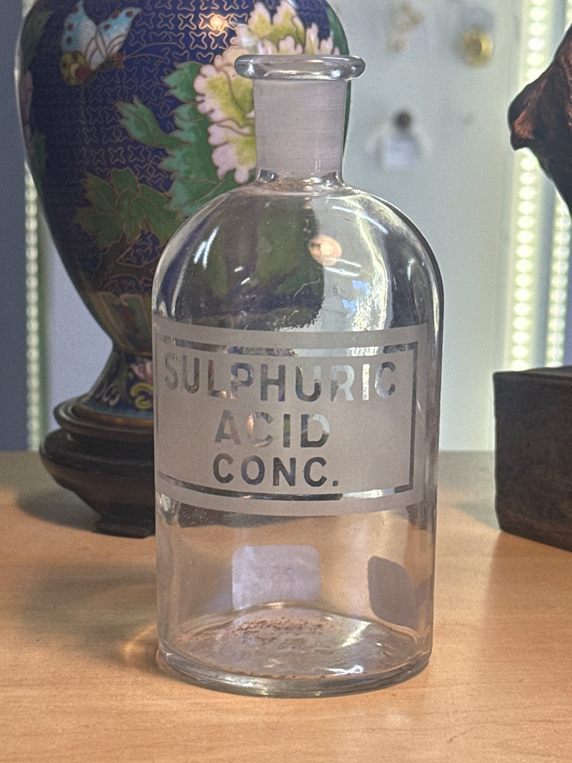 Flacon d'apothicaire – Sulphuric Acid – Décoration – Verre transparent
