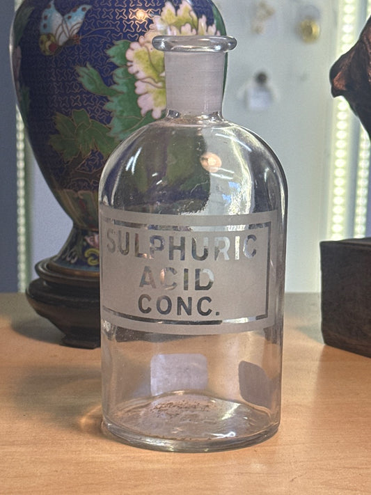Flacon d'apothicaire – Sulphuric Acid – Décoration – Verre transparent