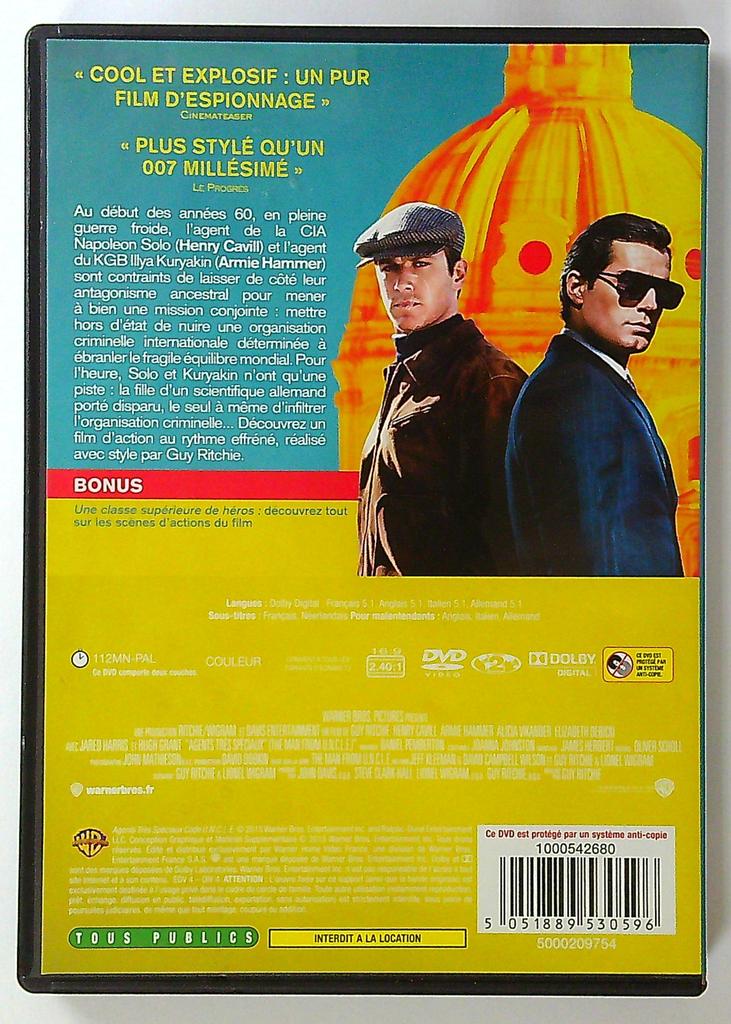 Dvd Agents Très Spéciaux : Code U.n.c.l.e. Warner Bros
