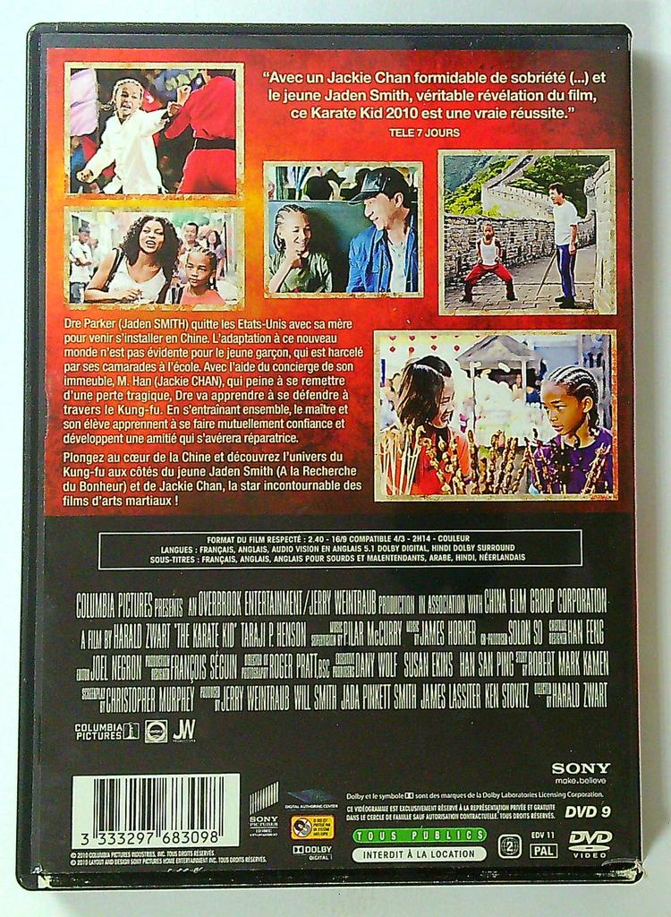 dvd The Karate Kid avec Jackie Chan et Jaden Smith