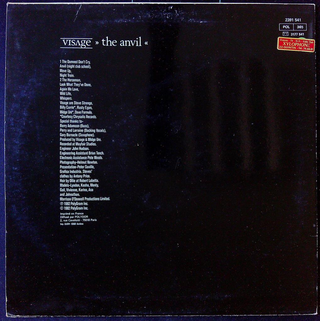Disque vinyle The Anvil Visage Polydor 1982