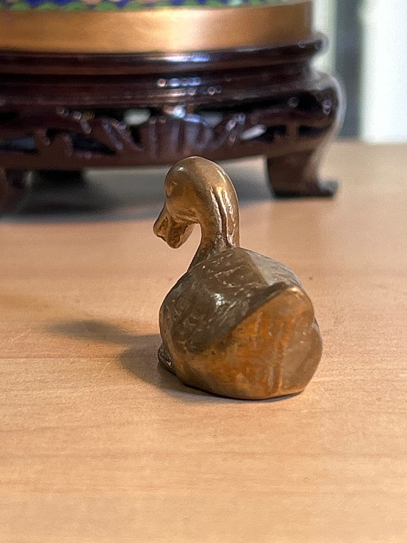 Statuette canard vintage en laiton - 4cm - Or - 50g - Très bon état