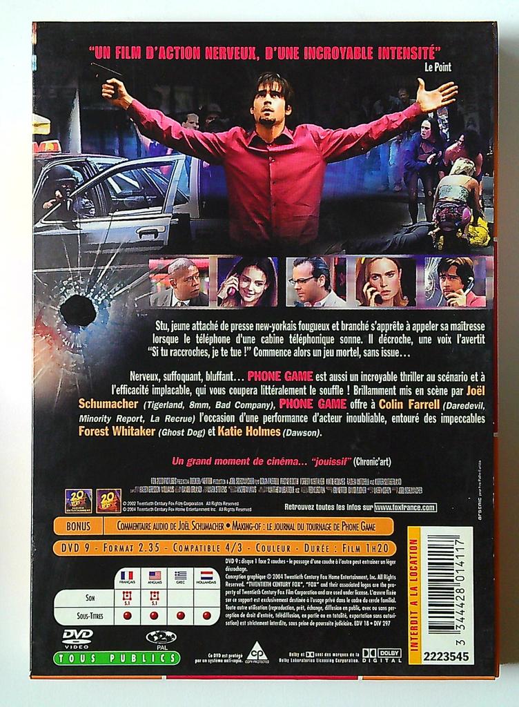 Dvd Phone Game Thriller Colin Farrell