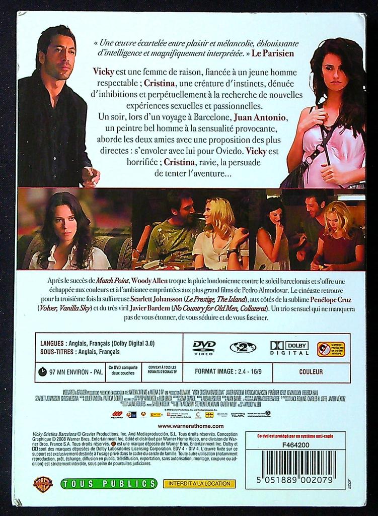 Dvd Vicky Cristina Barcelona – Cinéma – Woody Allen