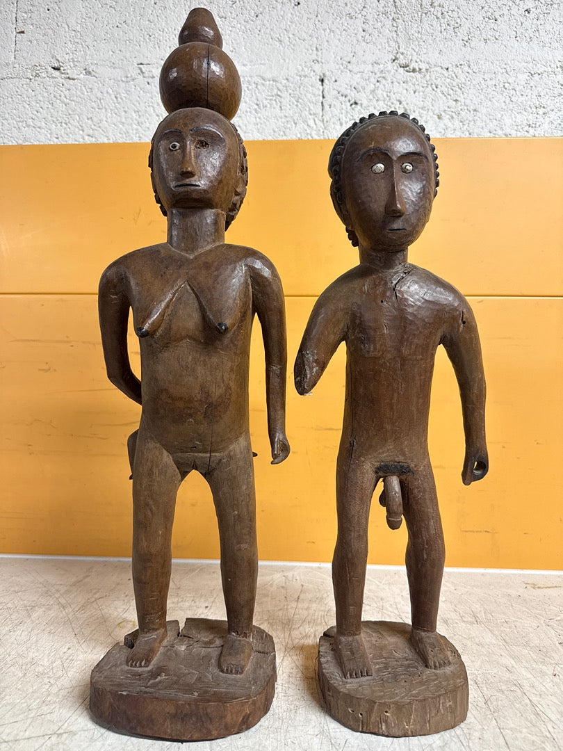 Paire de sculptures en bois – Statuettes africaines