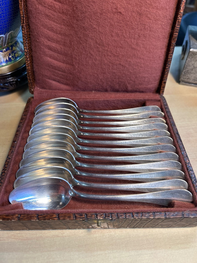 Cuillères à café – Métal argenté – Art de la table – Coffret vintage