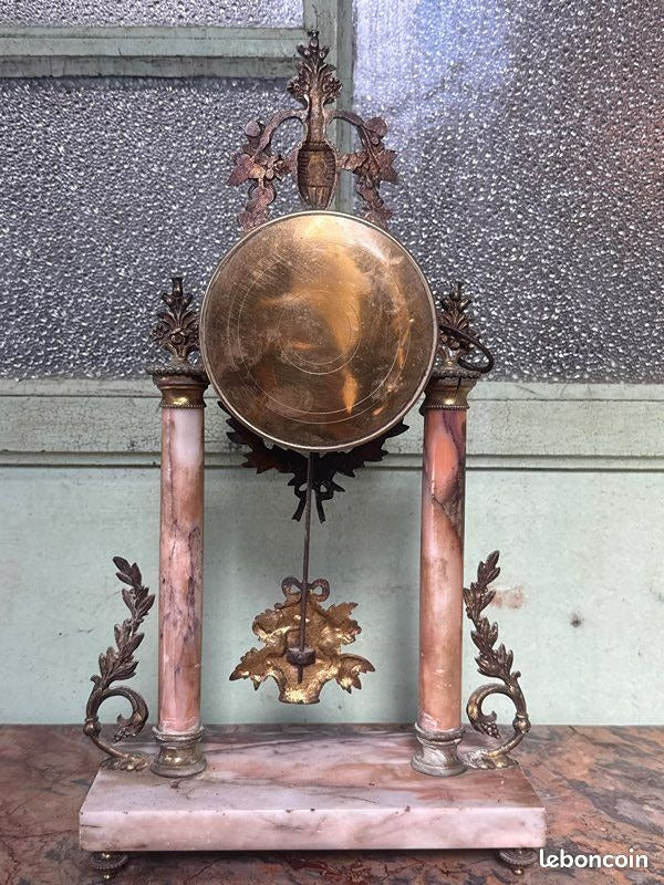 Pendule portique – scaph cluses société clusienne – Horlogerie – Marbre et bronze