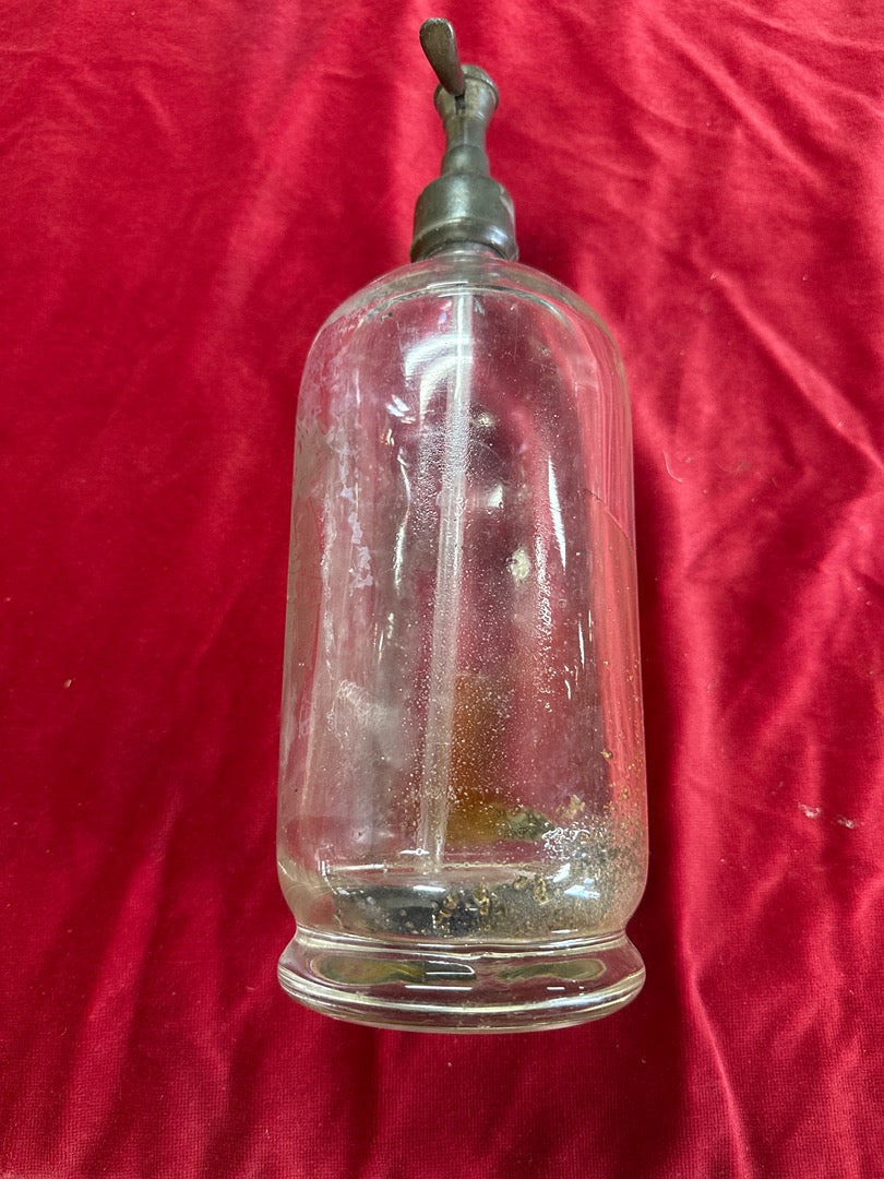 Siphon – R. White's – Ornement – Verre gravé vintage