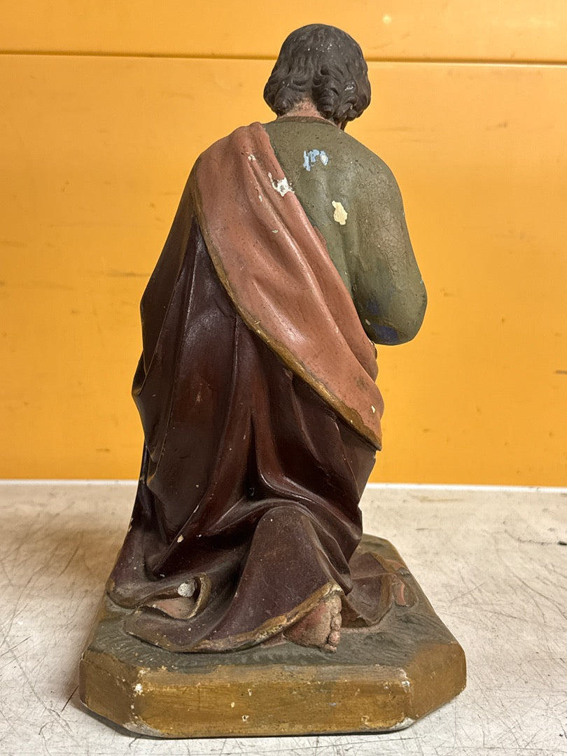 Statue religieuse ancienne – Saint Joseph agenouillé