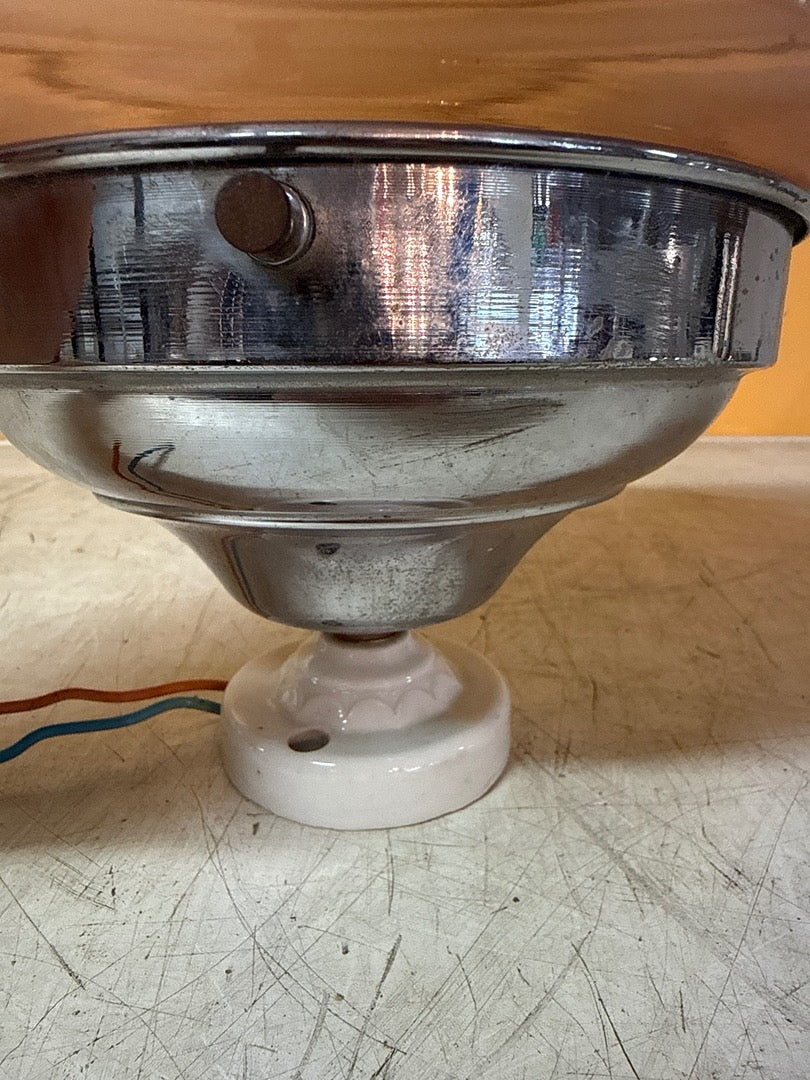 Lampe vintage – Plafonnier art déco en verre et métal
