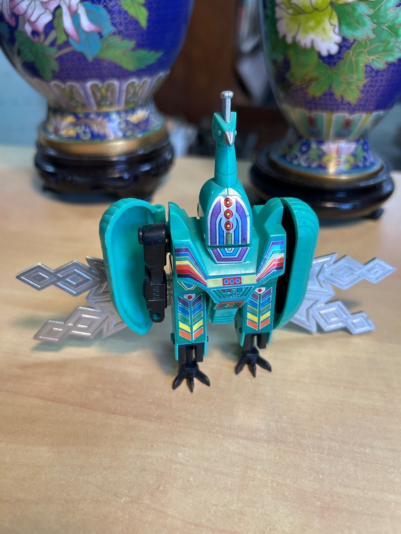 Figurine robot transformable vintage paon Takatoku Bandai