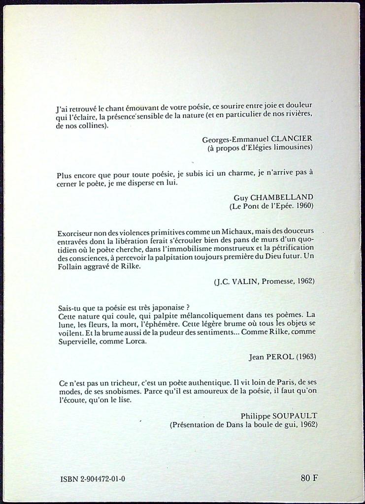 Livre signé – J. Rouffanche – Collection – Poésie dédicacée