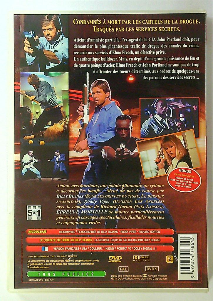 Dvd Épreuve Mortelle Roddy Piper Billy Blanks