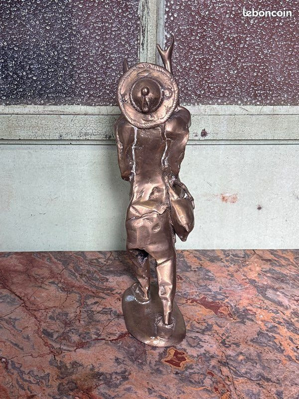 Statuette – Musique – Ornement – Joueur de tambour bronze