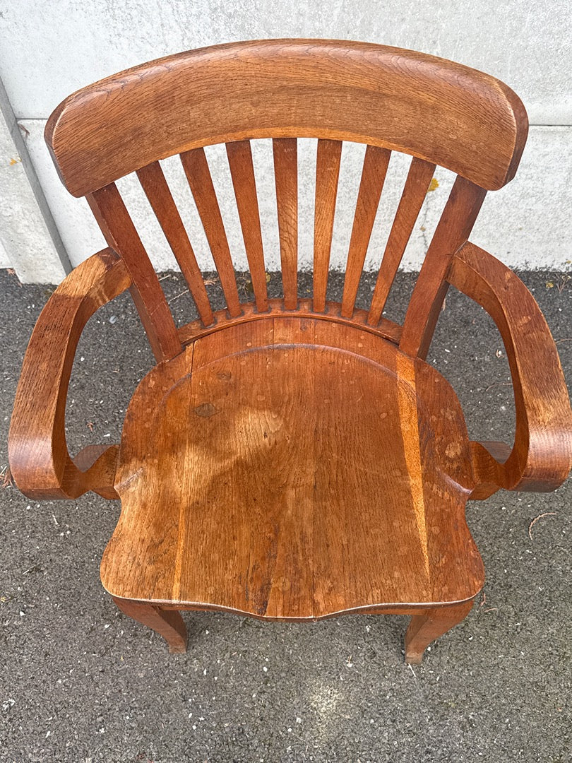Fauteuil de bureau – Vintage – Bois massif Usa, circa 1900