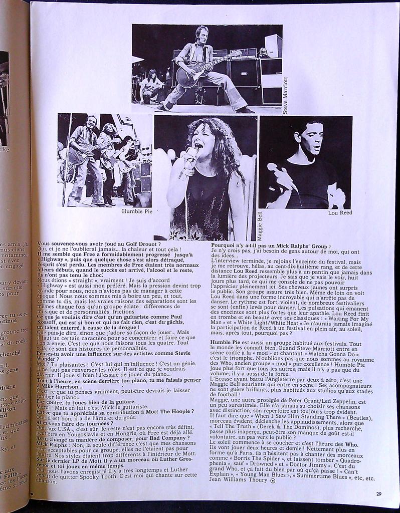 Magazine – Extra N°44 – Musique – Pink Floyd Lou Reed