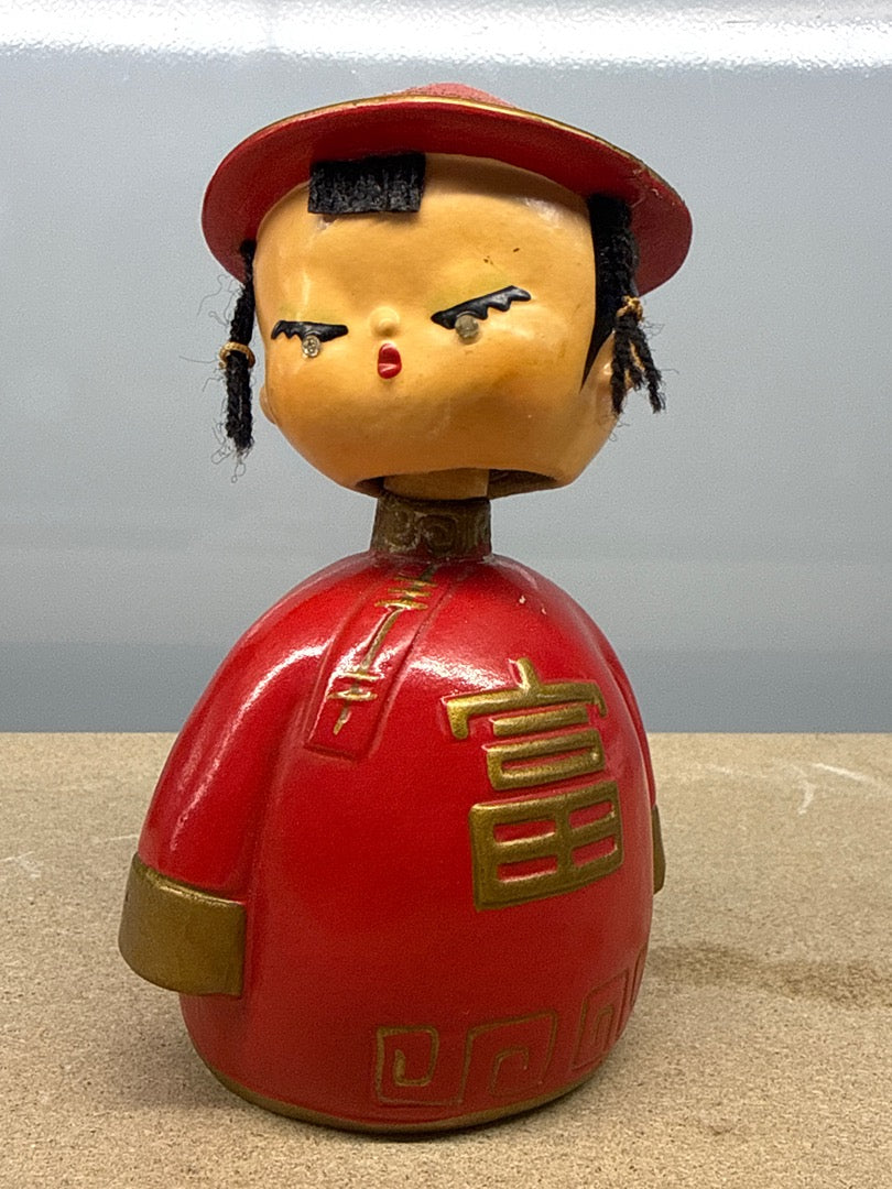 Tirelire – Vintage – Bibelots – Figurine Chinoise Rouge