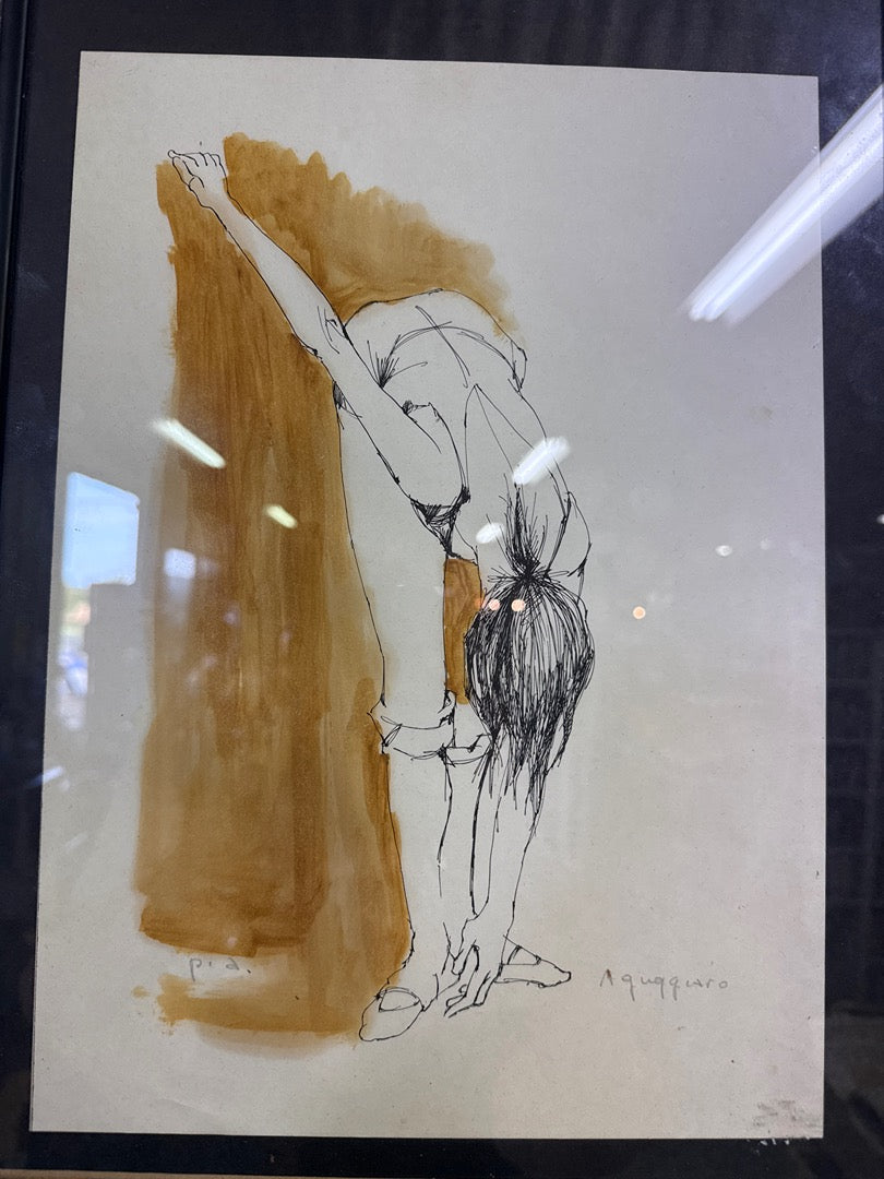 Lithographie – Acquaviva – Tableaux Et Dessins – Danseuse En Mouvement