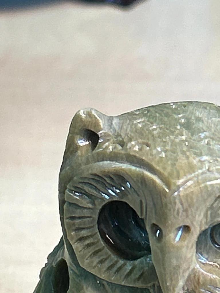 Statuette sculpté Chouette / Hibou en pierre naturel