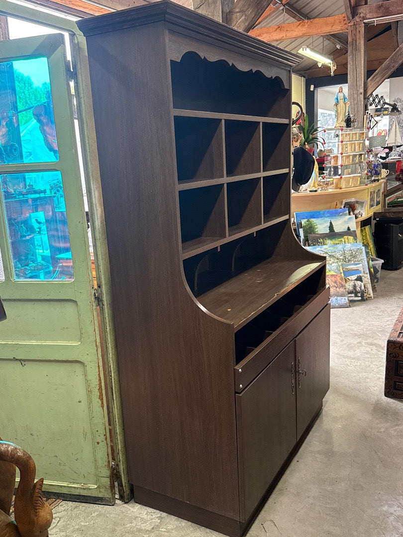 Meuble de rangement – Vintage – Boîte de rangement – Bois brun à compartiments