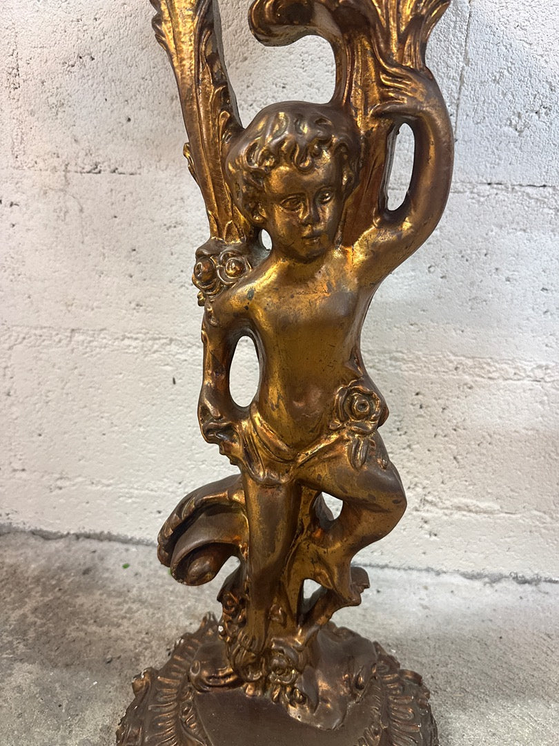 Guéridon ancien – Piétement ange doré