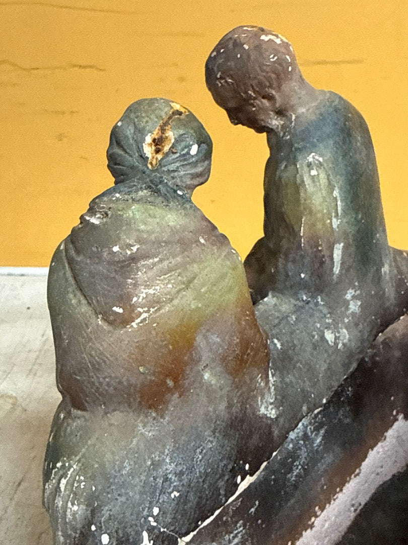 Sculpture A. Astrolbe – Sujet paysan ancien jardinière