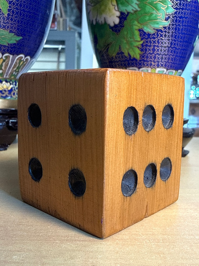 Porte-crayon – Dé En Bois – Bureau – Organisateur Vintage