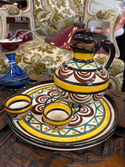 Service de verres – G. Jean de Bretagne – Service de verres – Vintage décoré main