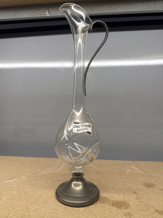 Aiguière – Vintage – Décoration – Verre et étain