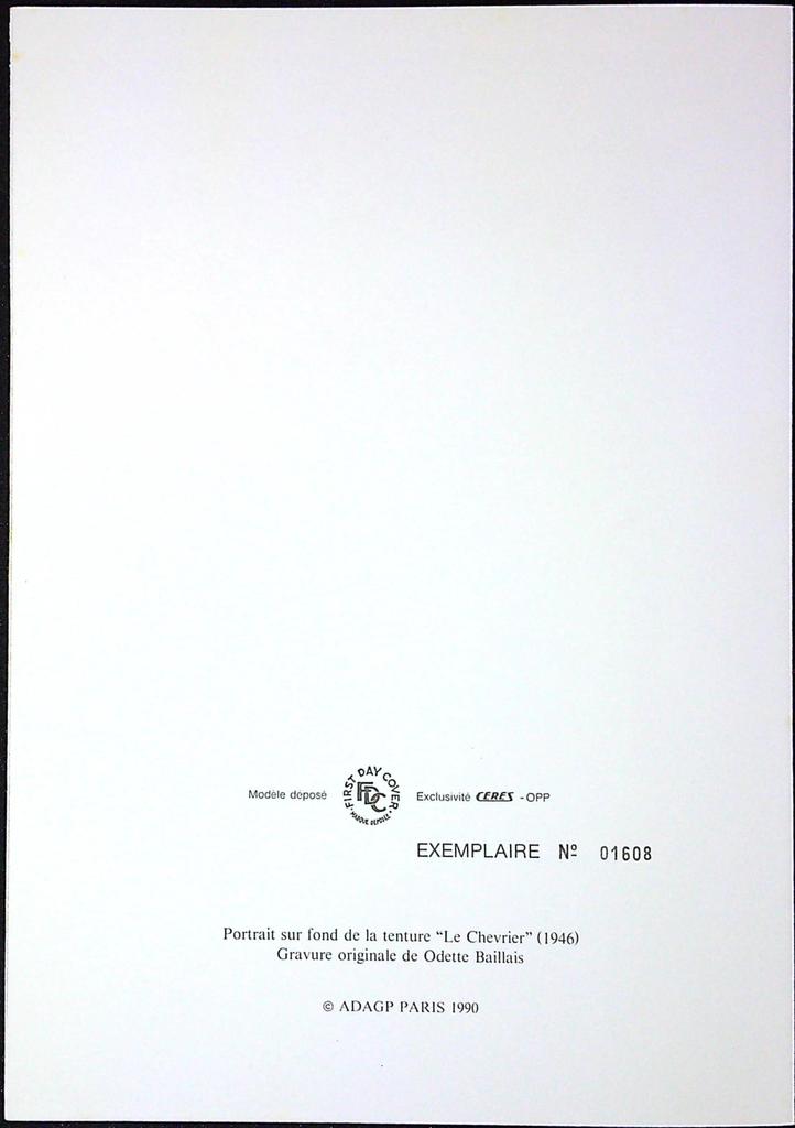 Bissière Jaune et Gris Enveloppe Dépliant Timbre 1er jour Encart Fdc Yvert et Tellier