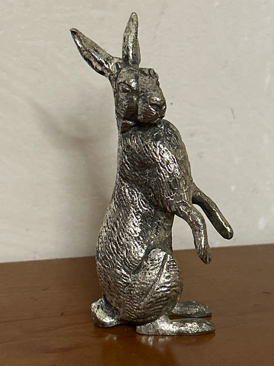 Statuette lièvre – Vintage – Décoration – Métal argenté