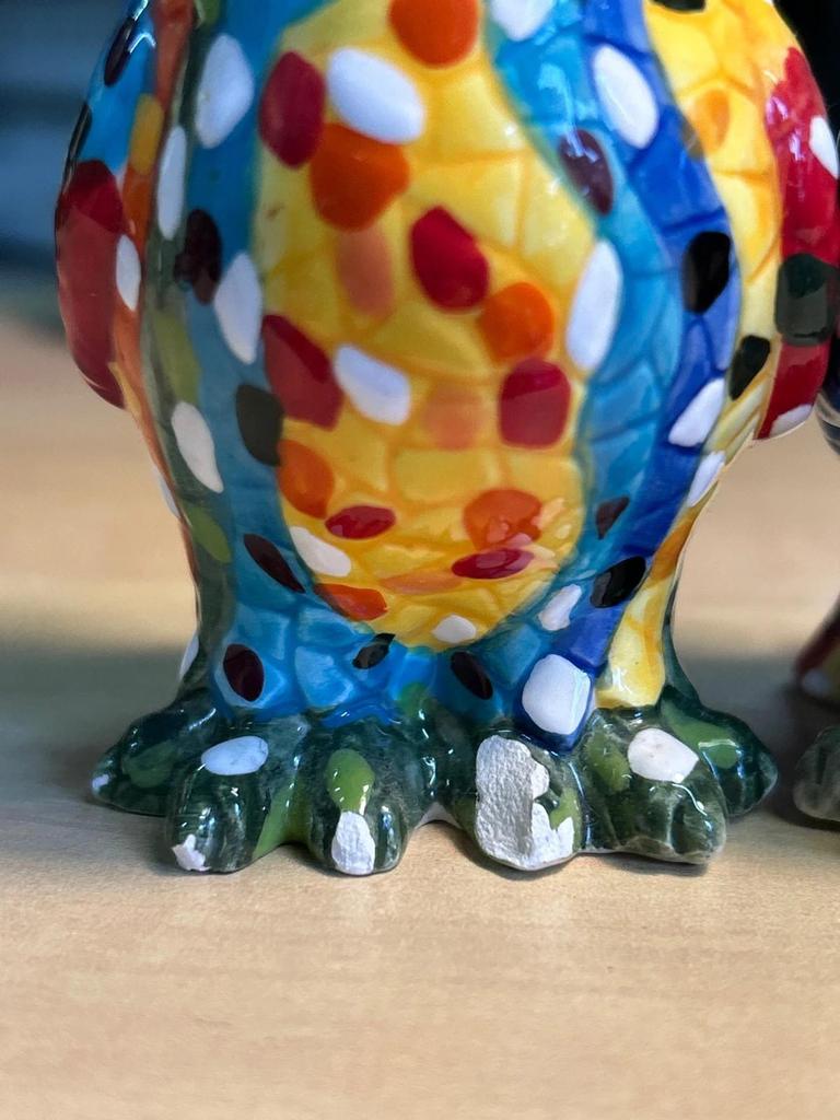 Statuettes sculpté couple Chouette / Hibou en céramique salière et poivrière