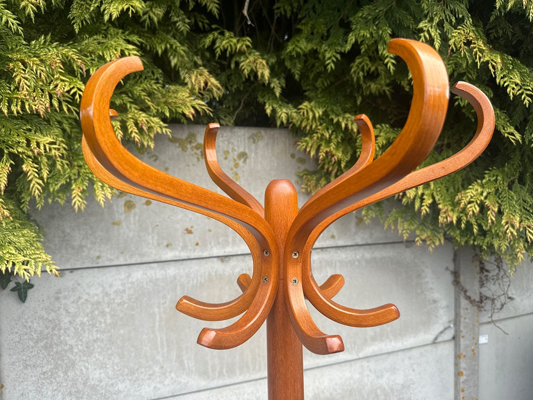 Porte-manteau – Vintage – Rangement – Perroquet bois cintré marron