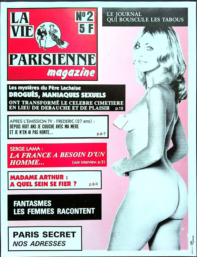 Affiche de Kiosque Plv Promo Magazine érotique La Vie Parisienne n°2 Serge Lama